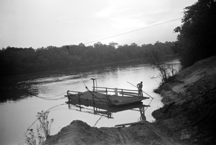 Marion Post Wolcott - Old cable ferry between Camden and Gees Bend Alabama