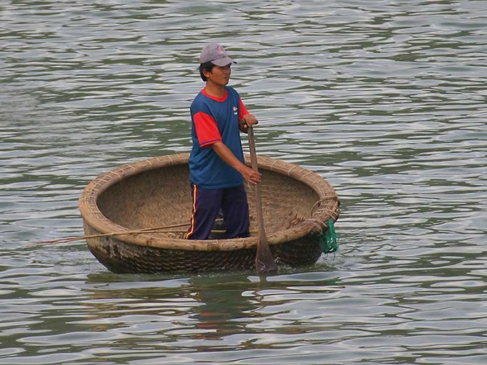 A coracle in Vietnam