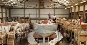 yacht building conditions - an English yard