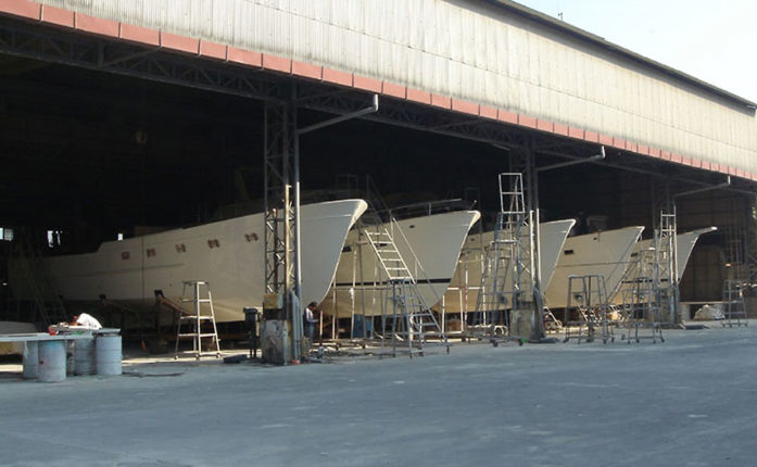Yacht Building Factory - Yachts ready for Delivery