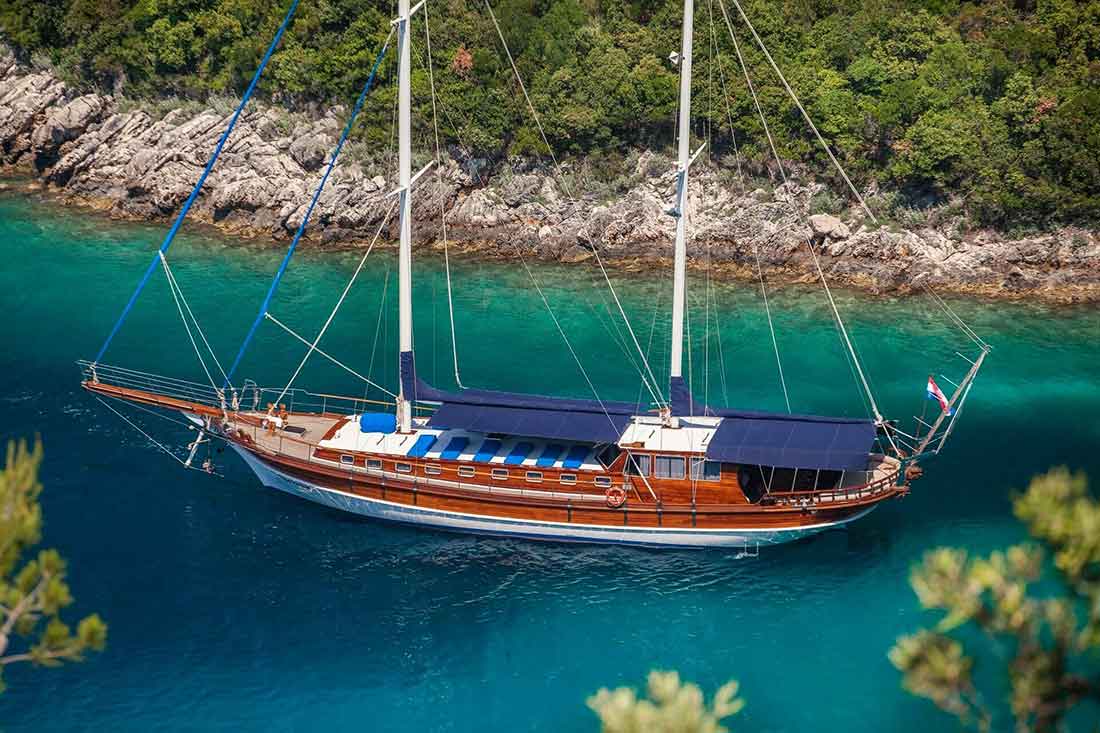Gulet in anchor in Turkey